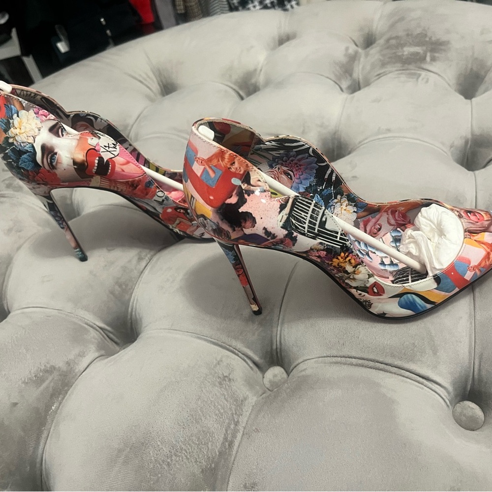Christian Louboutin Pink and Red Heels - Picture 3 of 5